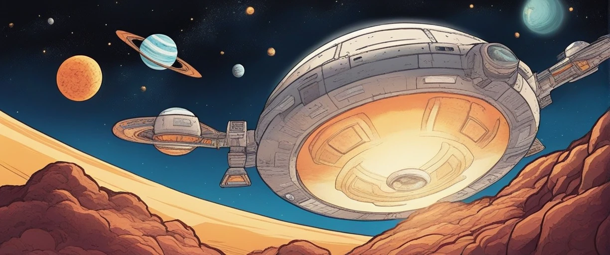 Spaceship in Outerspace